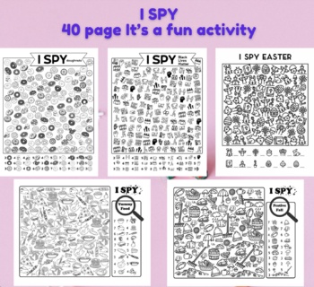 Preview of 40 I Spy Game Fun I spy activity pages for kids to do for quiet time It’s a fun
