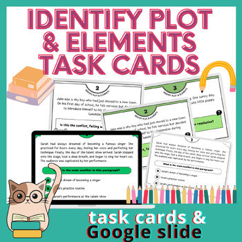 Preview of Identify Plot & Elements Task Cards - Story Elements Task Cards