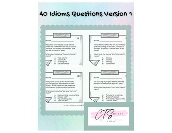 Preview of 40 Idioms Entrance/Exit Tickets for 3rd, 4th, 5th Grade Printable Version 1
