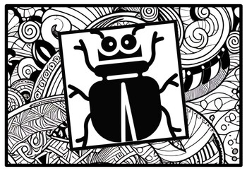 Preview of 40 Insects Bugs Zentangle Coloring Pages, Insects Bugs Silhouette Art