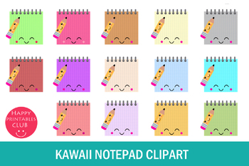 Preview of 40 Kawaii Notepad Clipart-Notepad Clipart PNG Images
