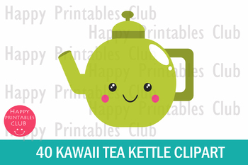 40 Kawaii Tea Kettle Clipart- Cute Tea Kettle Clipart Images