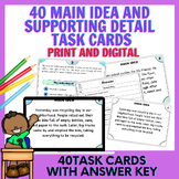 40 Main Idea and Supporting Detail Task Cards