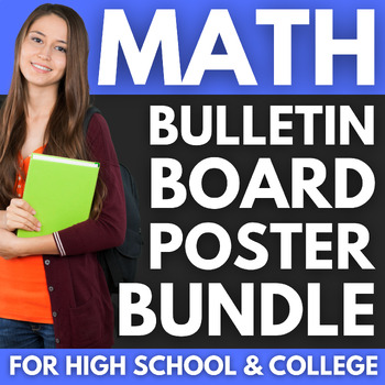 Preview of 50 Math Bulletin Board Poster BUNDLE | High School Math Classroom Decor
