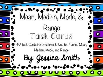 Preview of Mean, Median, Mode, & Range Task Cards