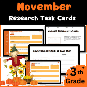 Preview of November Research Task Cards