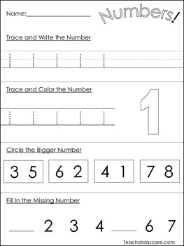 Preview of 40 Numbers 1-20 Worksheets. Preschool-Kindergarten. Tracing and Writing.