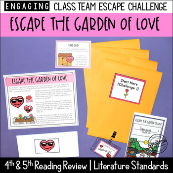 Preview of Valentine's Day Reading Escape Room | 4th & 5th Grade Literature Game