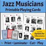 Jazz Musicians Printable Playing Cards for Music Games - S