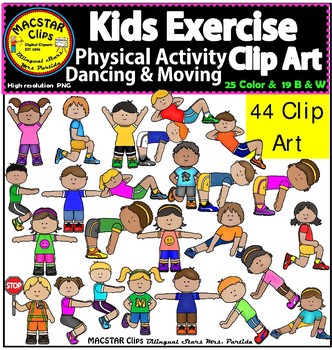 Preview of Kids Exercise Physical Activity Dancing & Moving Clip Art