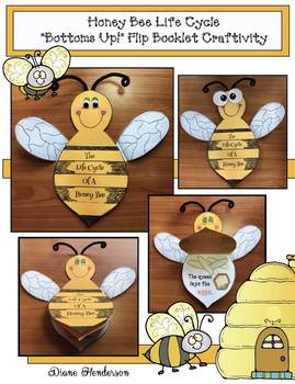 Preview of Bee Activities Life Cycle Of A  Bee Bottoms Up Bee Booklet Craft