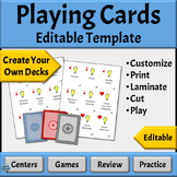 Game Template Editable | Playing Cards | For Any Subject