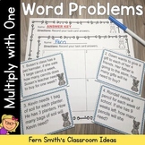 Multiply With 1 Word Problems, Task Cards & Assessments