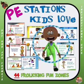 Preview of PE Stations Kids Love: 44 Frolicking Fun Zones