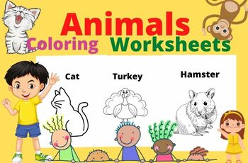 40 Pages of Animals Coloring Worksheets by Papers4teachers | TPT