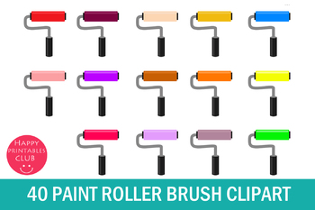 Preview of 40 Paint Roller Brush Clipart- Roller Paint Brush Clipart