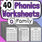 40 Phonics Worksheets | 1st Grade o word families