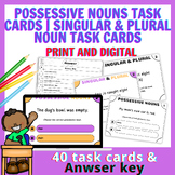 40 Possessive Nouns Task Cards | Singular & Plural noun Ta