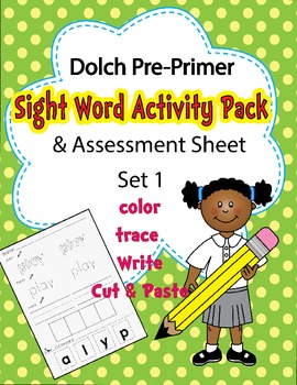 Preview of Sight Word Dolch Pre Primer Work On Words Multi Sensory Center Activities 89 Pgs