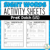 Pre-K Sight Word Activity Worksheets Dolch