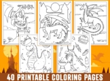 40 Printable Dragon Coloring Pages for Kids, Boys, Girls, 