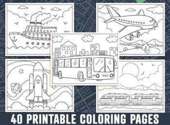 Colouring Pages Transportation Worksheets Teaching Resources Tpt