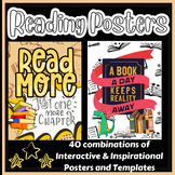 40 Reading Genre Posters| Library Decor | Inspirational Cl