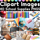 40 Realistic School Supplies Clipart Images PNGs Commercia
