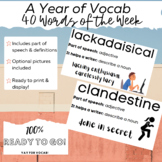 40 SAT-Based Vocabulary Words-Classroom Display