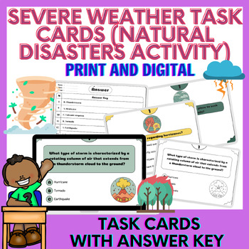 Preview of Severe Weather Task Cards, Natural Disasters Activity
