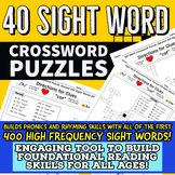 40 Sight Word Crossword Puzzles (First 400 Sight Words)
