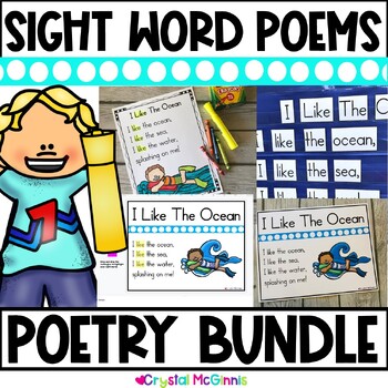 Preview of 40 Sight Word Poems BUNDLE | Poems, Pocket Charts, Slides, Powerpoint, PDF