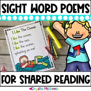 Preview of 40 Sight Word Poems for Shared Reading | Kindergarten Poetry Sight Word Activity