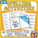 Spelling Activity Labels for Fun and Engaging Practice: 40