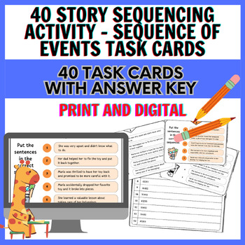 Preview of 40 Story Sequencing Activity - Sequence of Events Task Cards