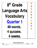 40 Vocabulary Words for 8th Grade Language Arts