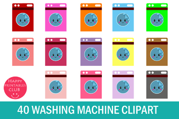 Preview of 40 Washing Machine Clipart-Cute Washing Machine Clipart Graphic Images