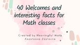 40 Welcomes, quotes and interesting facts about Math to st