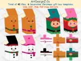 40 files. Beautiful Christmas gift box templates.  Snowman