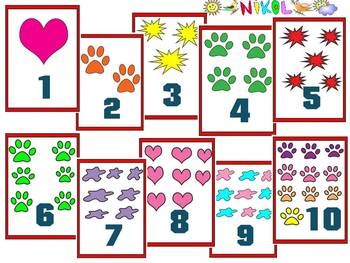 Preview of Flashcards - numbers and pictures - Clipart  40 individual files End of the year