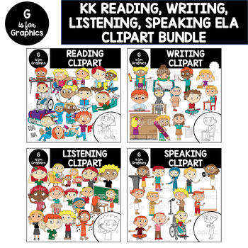 Preview of Reading, Writing, Listening, Speaking ELA Clipart Bundle