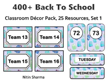 Preview of 400+ Back To School Classroom Décor Pack #122, 25 Resources, Set 1, Ready To Pr