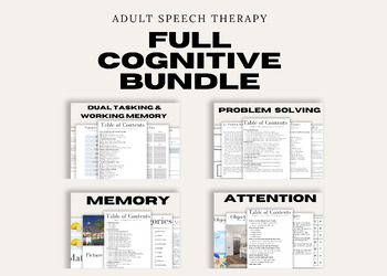 Preview of 400+ Cognitive Activities for Adult Speech Language Pathology