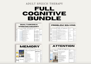Preview of 400+ Cognitive Activities for Adult Speech Therapy