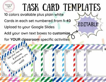 Preview of 400 Editable Task Cards - task card template - editable template for task cards 