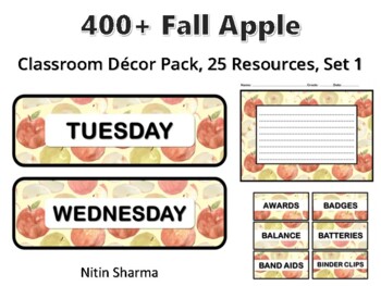 400 Fall Apple Classroom D Cor Pack 182 25 Resources Set 1 Ready   Original 8349245 1 