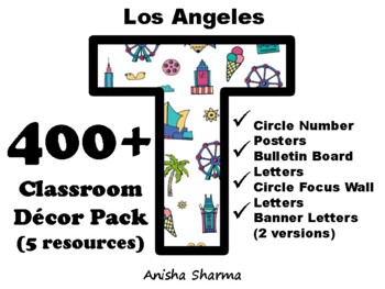 400+ Los Angeles Classroom Décor Pack #693, Bulletin Board Letters