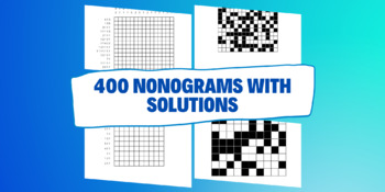 Preview of 400 Nonograms Logic Puzzles Activity Book for Older Kids or Adults