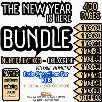 Preview of 400 Pages Math Multiplication The New Year Themed | K-3rd | BUNDLE 11 BOOKS