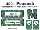 400+ Peacock Classroom Décor Pack #172, 25 Resources, Set 1